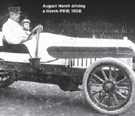 August Horch a driving Horch PKW 1908