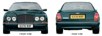 Bentley Continental R 1991-2003 front and rear view