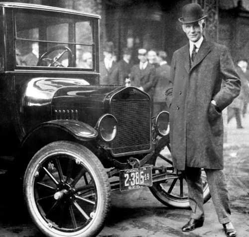Henry Ford with the car