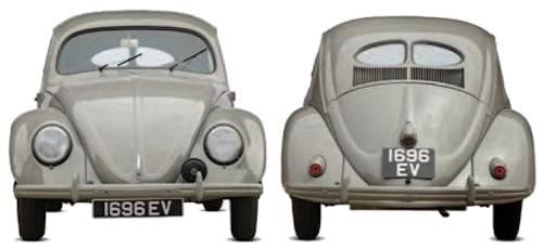 Volkswagen Beetle front and rear view