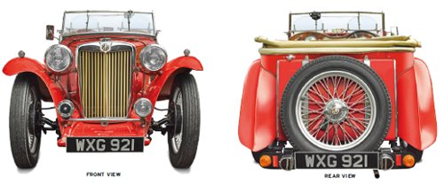 MG TC front and rear wiev