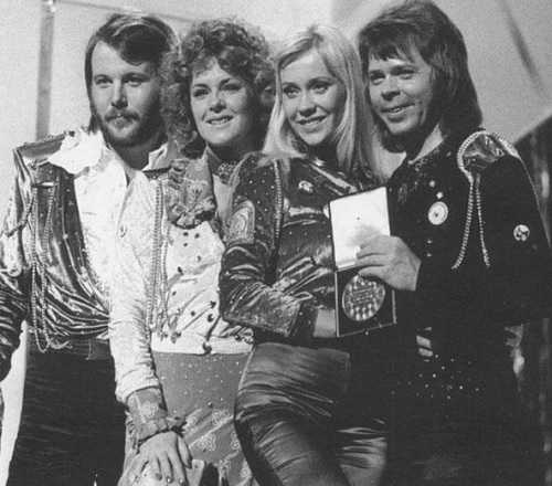 The Abba line-up left to right, Benny, Frida, Agnetha, and Bjorn